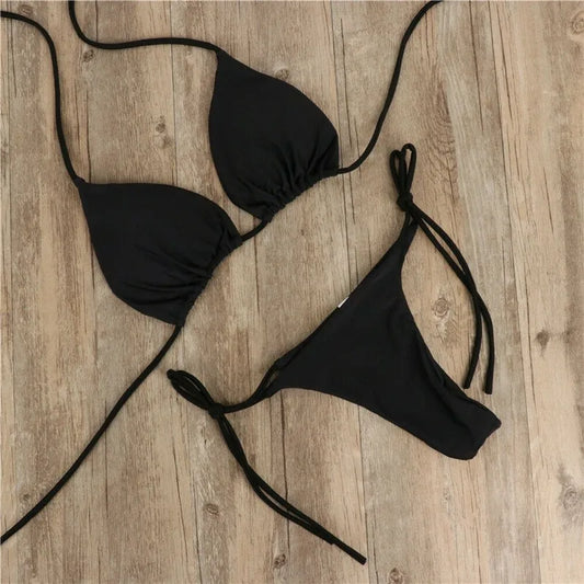 Classic Black Triangle Bikini Set